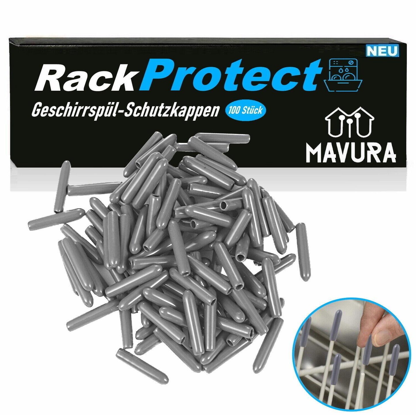 RackProtect Spülmaschinen Gestell Abdeckkappen Zinken Schutz  [100erSet]