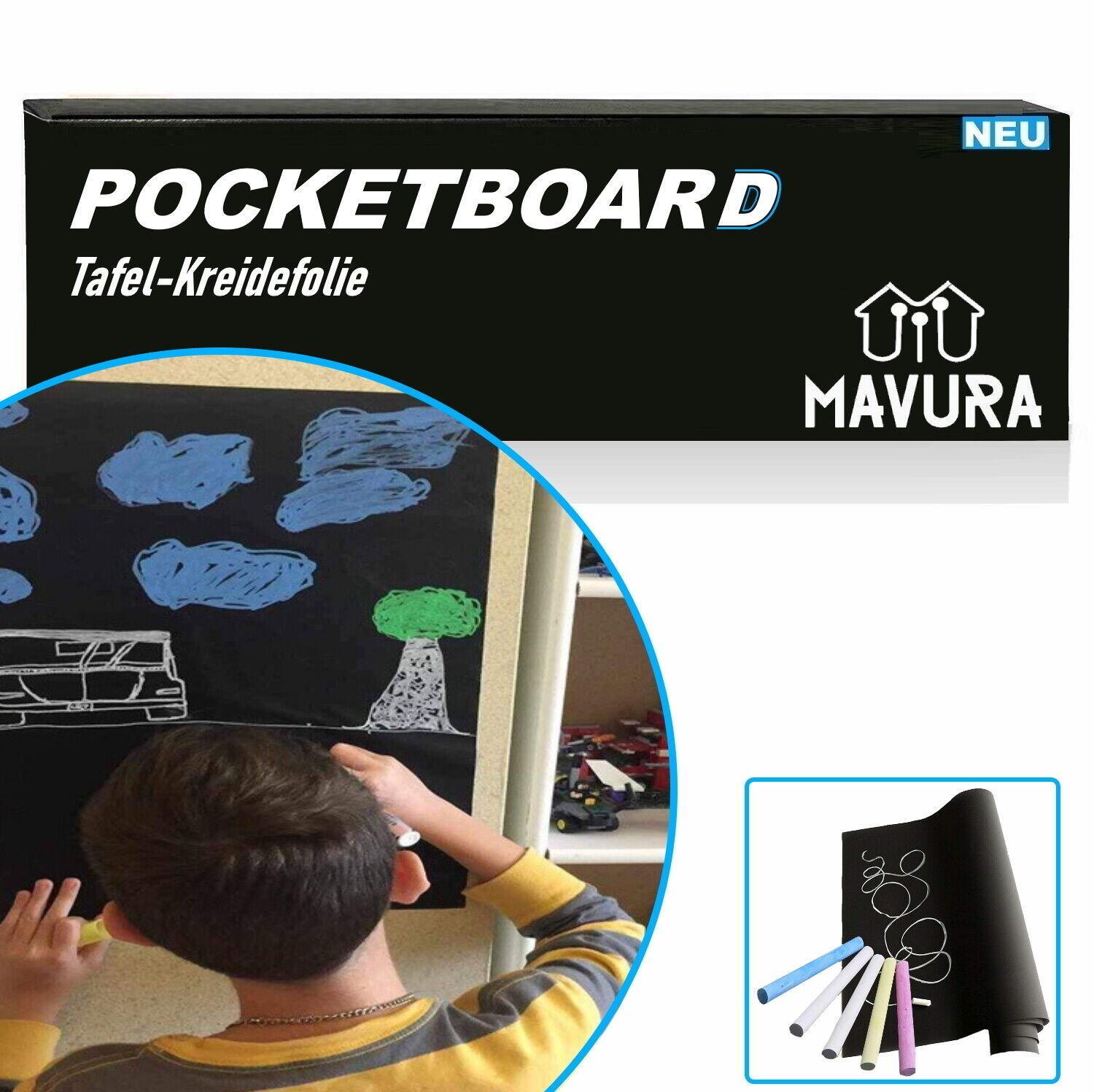 POCKETBOARD Tafelfolie Kreidefolie Blackboard Kreidetafel selbstklebend & Kreide