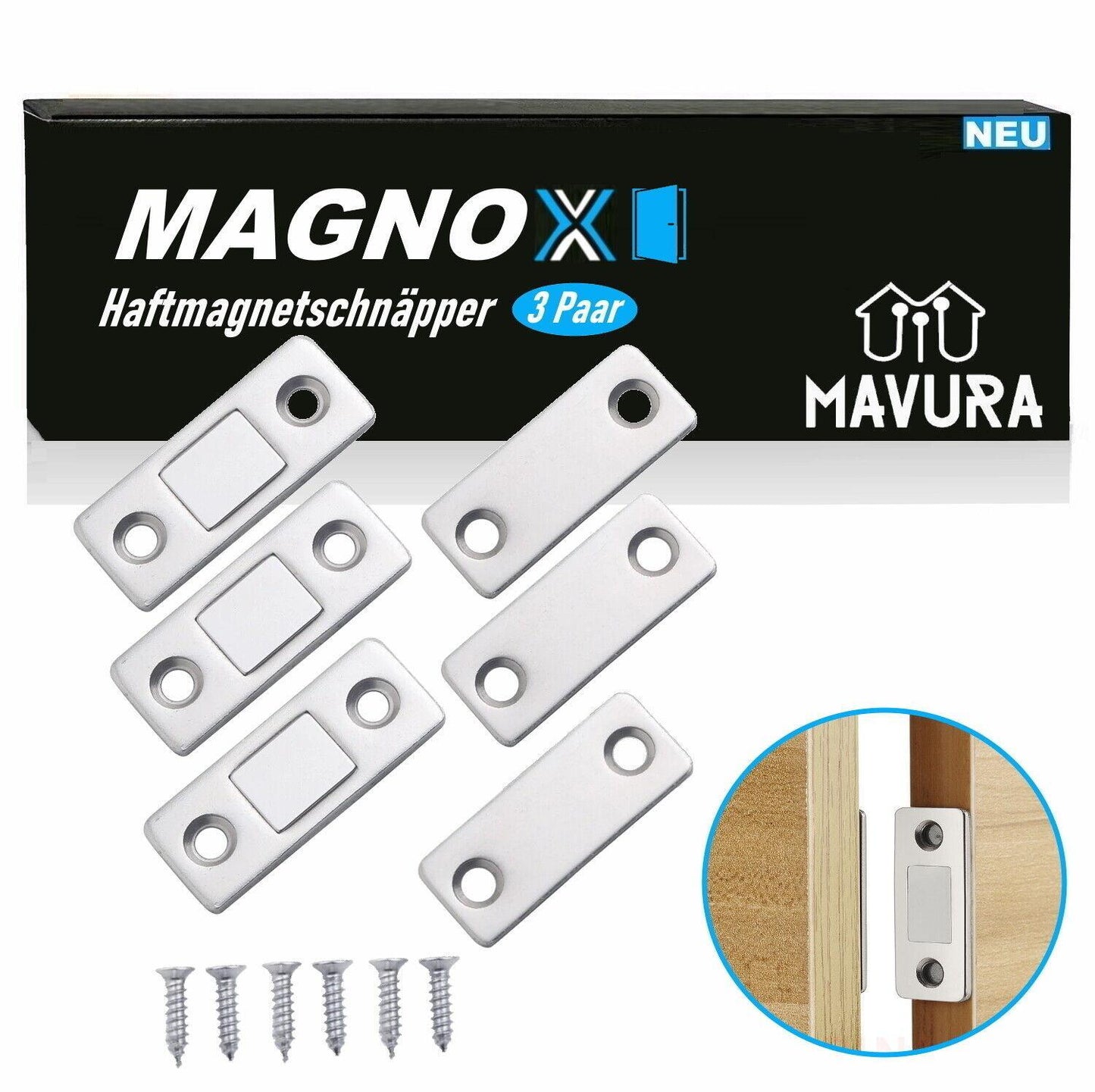 MAGNOX Magnetschnäpper Tür Fenster Schnäpper Schnapper magnetisch selbstklebend 