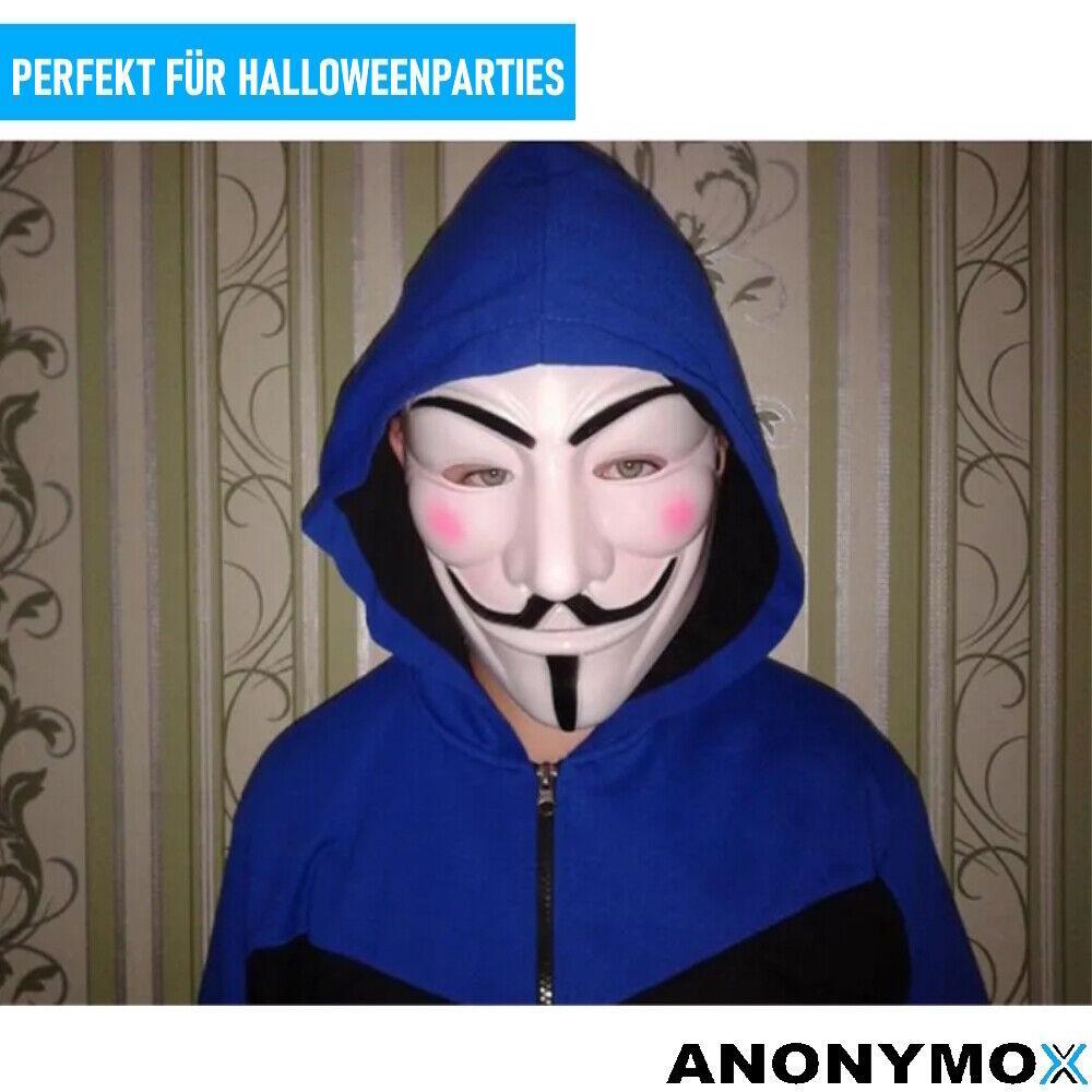ANONYMOX Guy Fawkes Maske Anonymous Vendetta Halloween Party Fasching Karneval