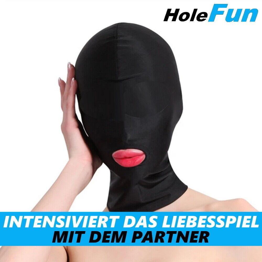 HoleFun Kopfmaske Bondage Fetisch SM BDSM Sex Spielzeug Maske Mundöffnung 1-Loch