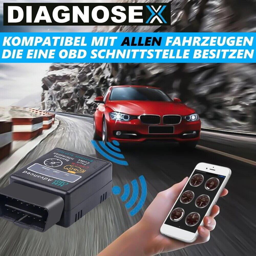 DIAGNOSEX OBD2 Diagnosegerät Bluetooth Autoscan KFZ Auto Android Handy PC