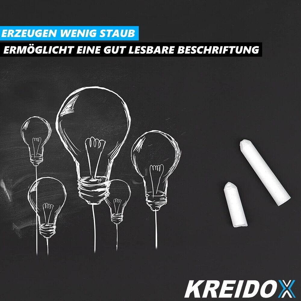KREIDOX 100Stk Kreidetafel Kreide Schulkreide Wandtafelkreide Malkreide weiß