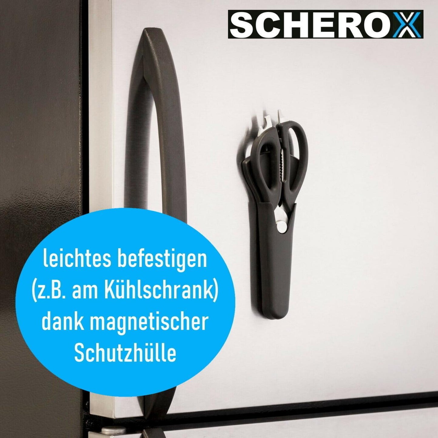 SCHEROX Multifunktionale Küchenschere Haushaltsschere Allzweckschere Edelstahl