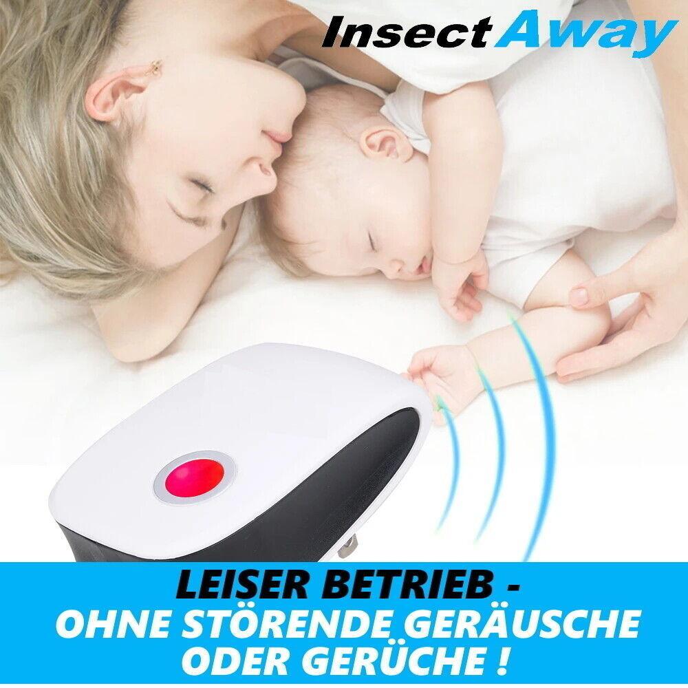 InsectAway Ultraschall Anti Mäuse Spinnen Mücken Stecker Insektenvertreiber [2x]
