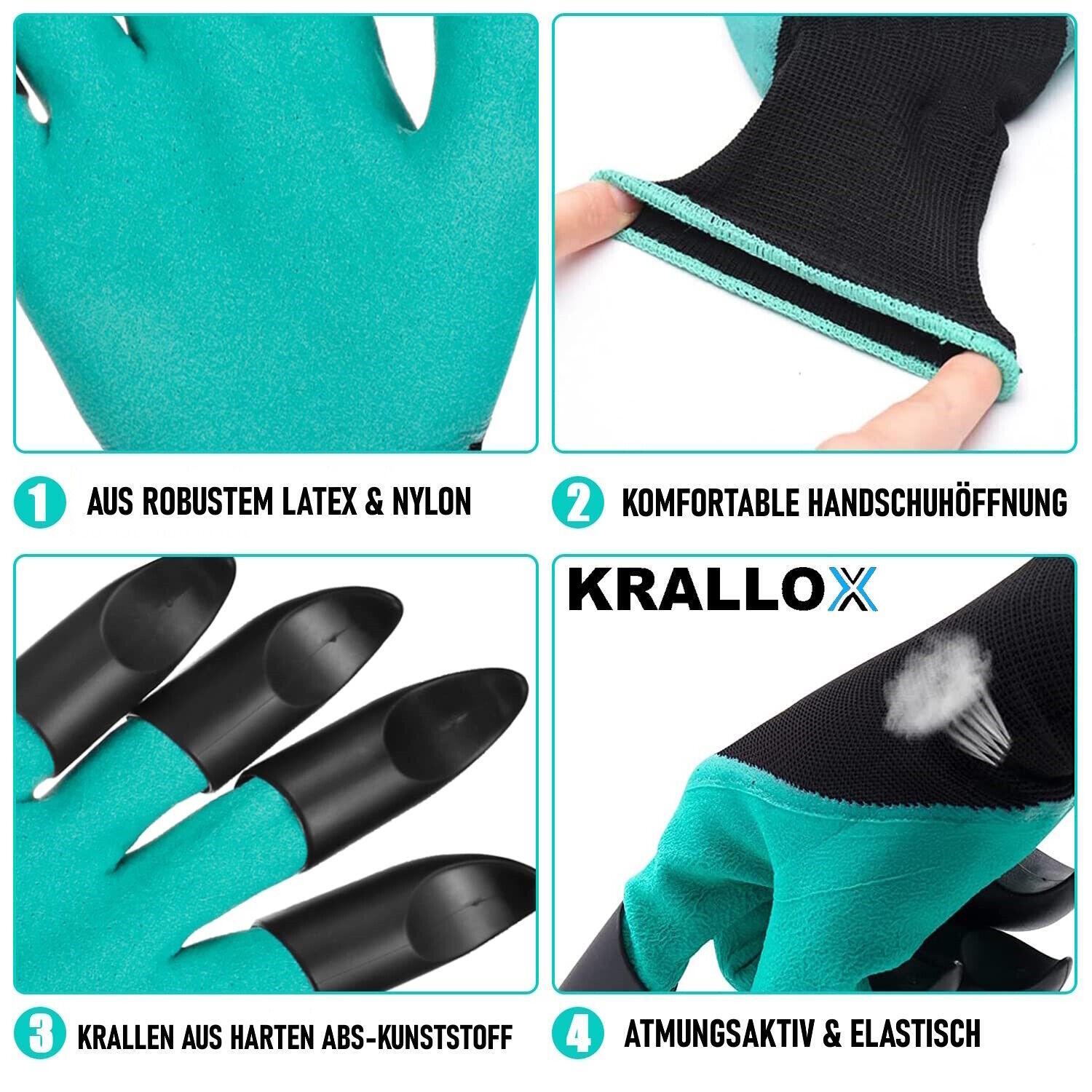 KRALLOX Gartenhandschuhe mit Krallen Krallenhandschuhe zum Graben Universalgröße