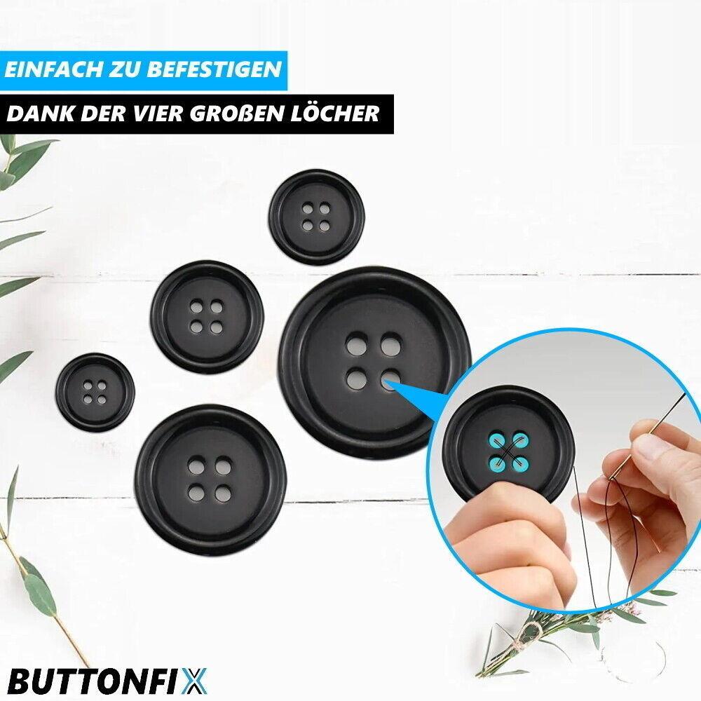 BUTTONFIX Knöpfe Set Druckknöpfe Knopf Messing für Nähen Leder Kleidung Jacken