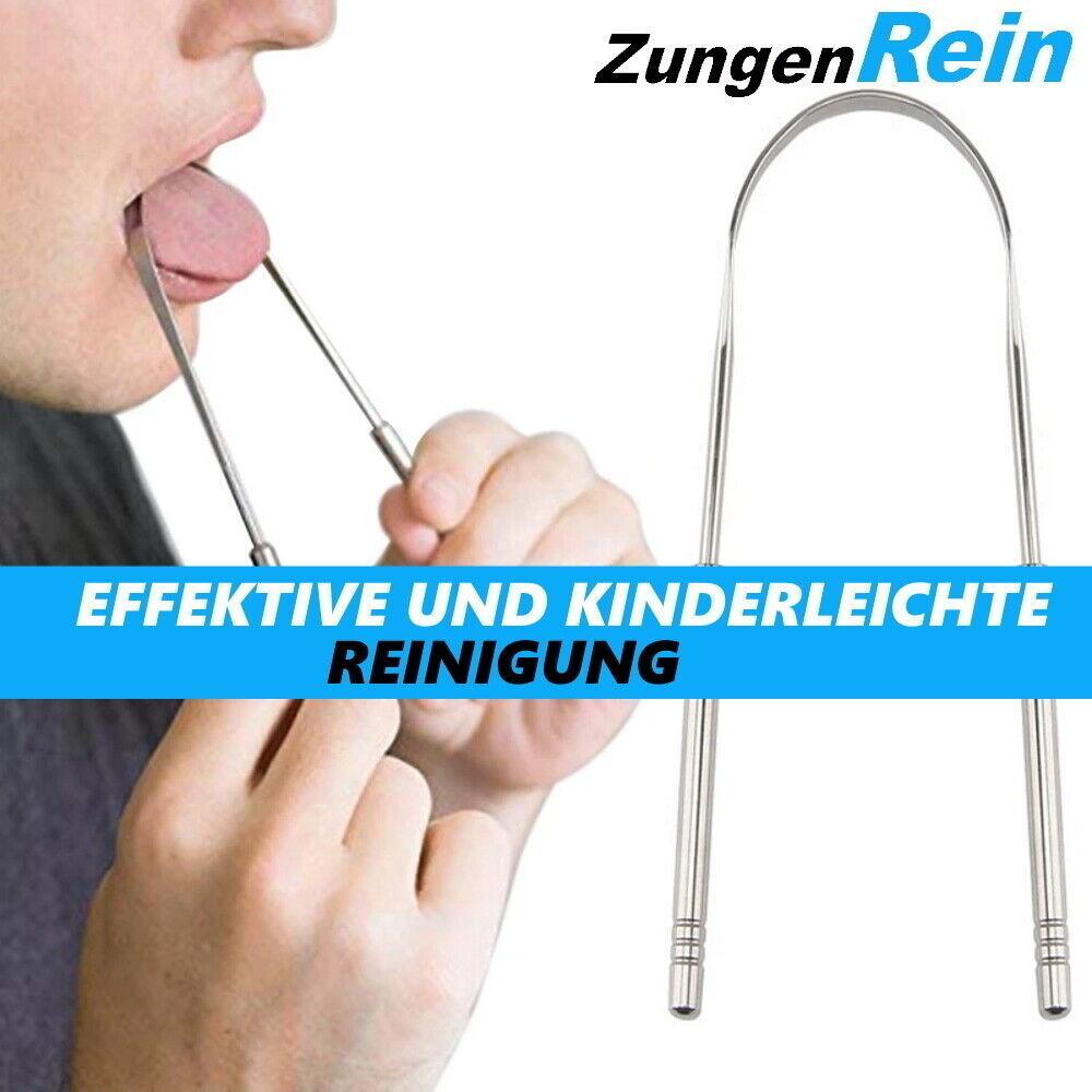 ZungenRein Zungenreiniger Zungenschaber Edelstahl Zungenbürste Ayurveda [2er]