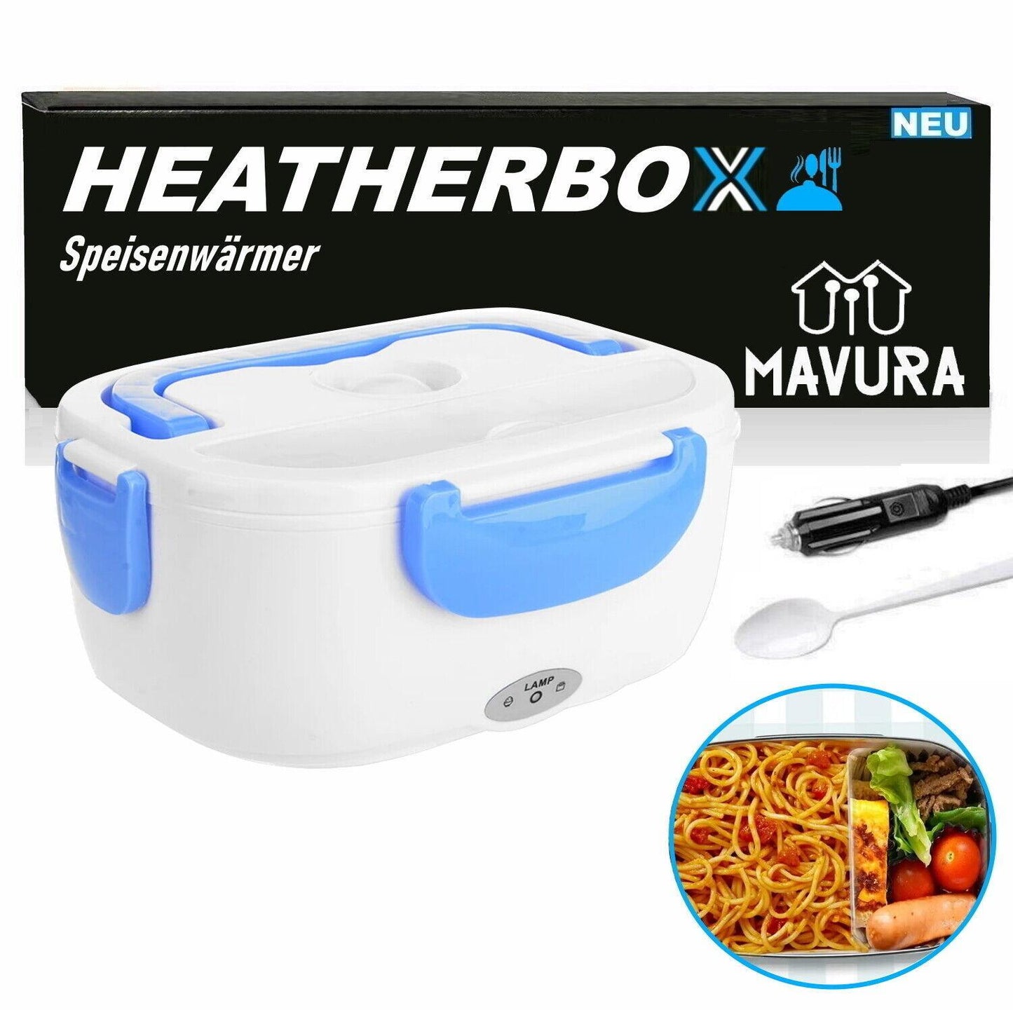 HEATHERBOX Speisenwärmer Box Wärmebox Warmhalte Lunchbox Brotdose elektrisch 12v