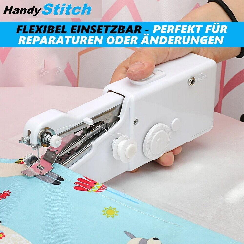 HandyStitch Mini Hand Reise Nähmaschine Handnähmaschine elektrisch Set m. Garne