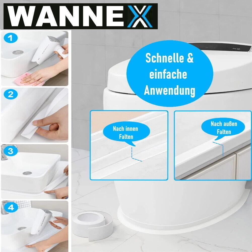 WANNEX Wannendichtband Dichtband Badezimmer Badewanne Dusche selbstklebend 5m