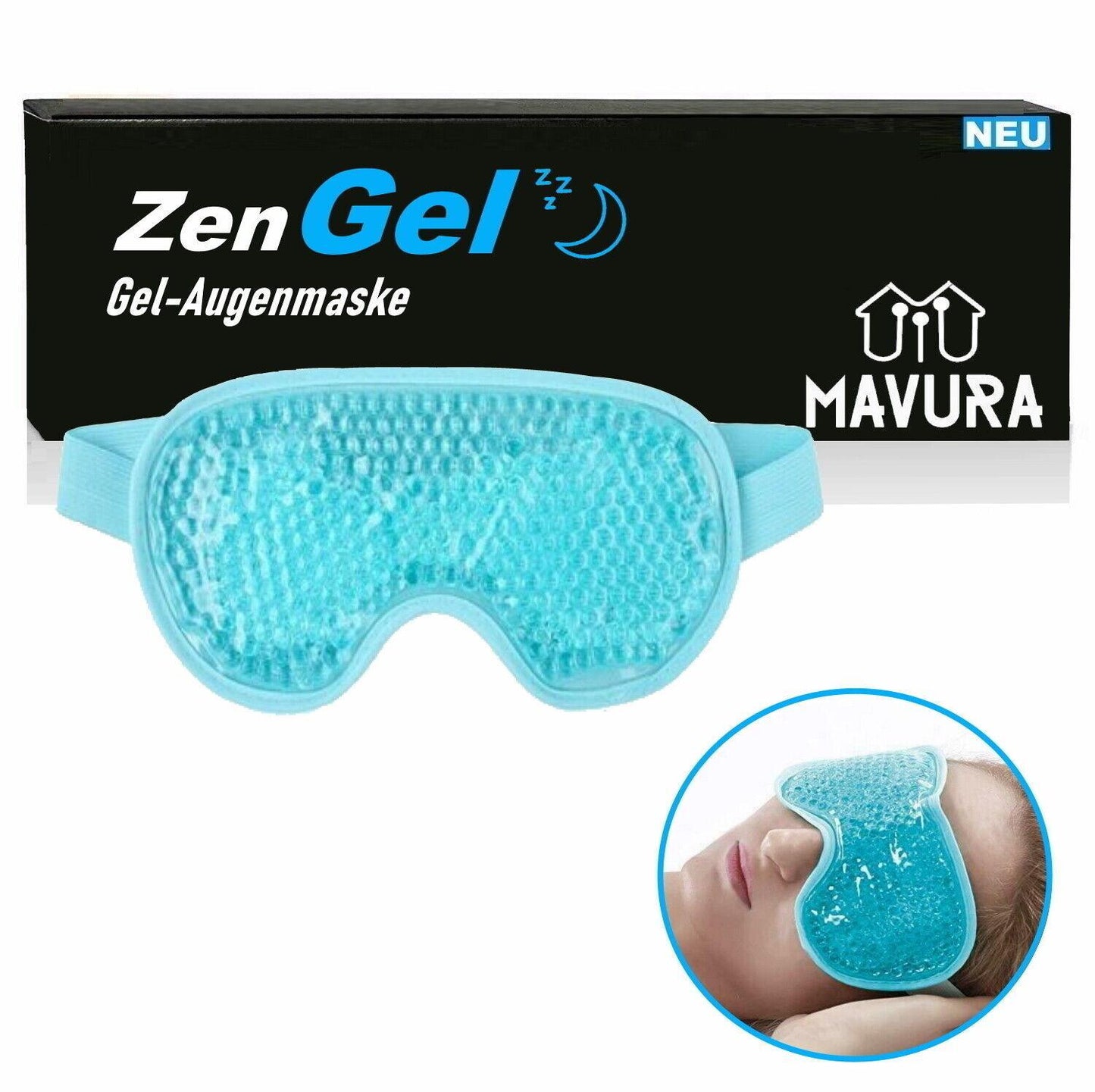 ZenGel Wiederverwendbare Augenmaske Gel Schlafmaske Kühl kissen kühlende Maske