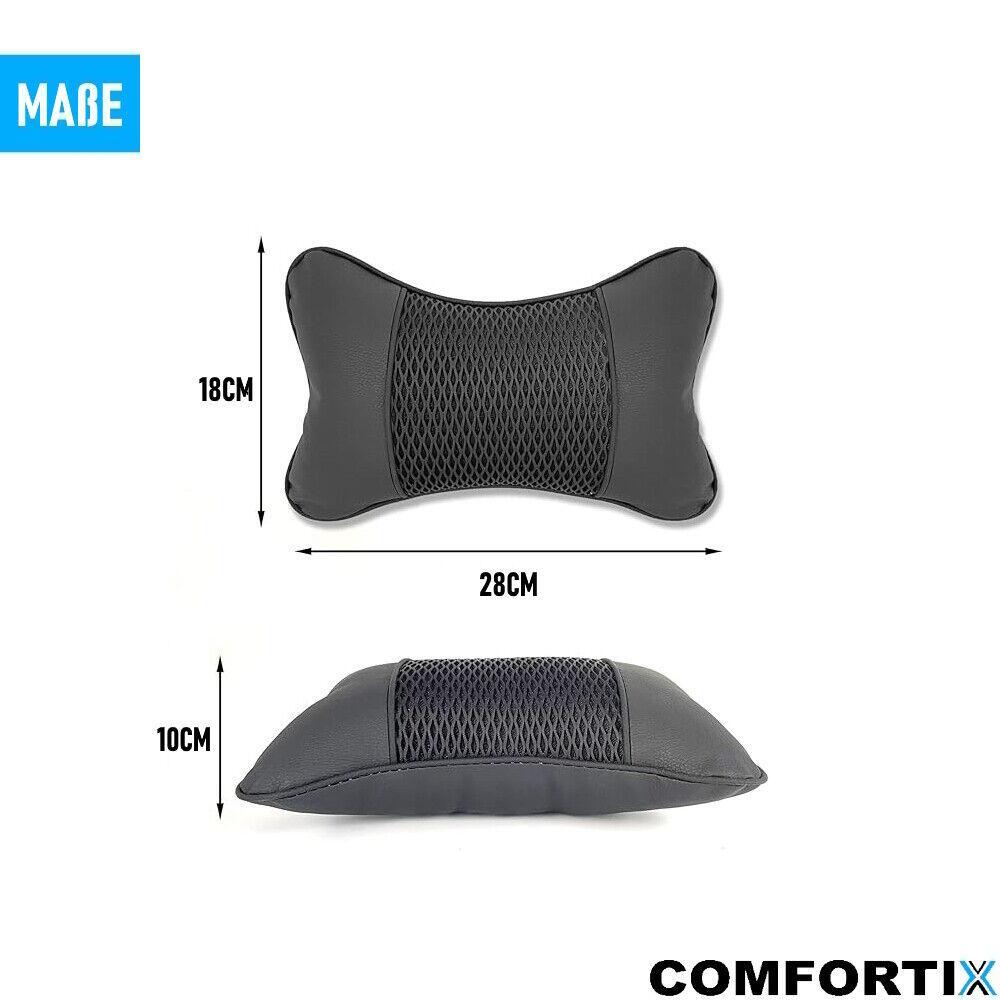 COMFORTIX Auto KFZ Kopfstützen Kissen Nackenstütze Nackenkissen Kopfkissen Leder