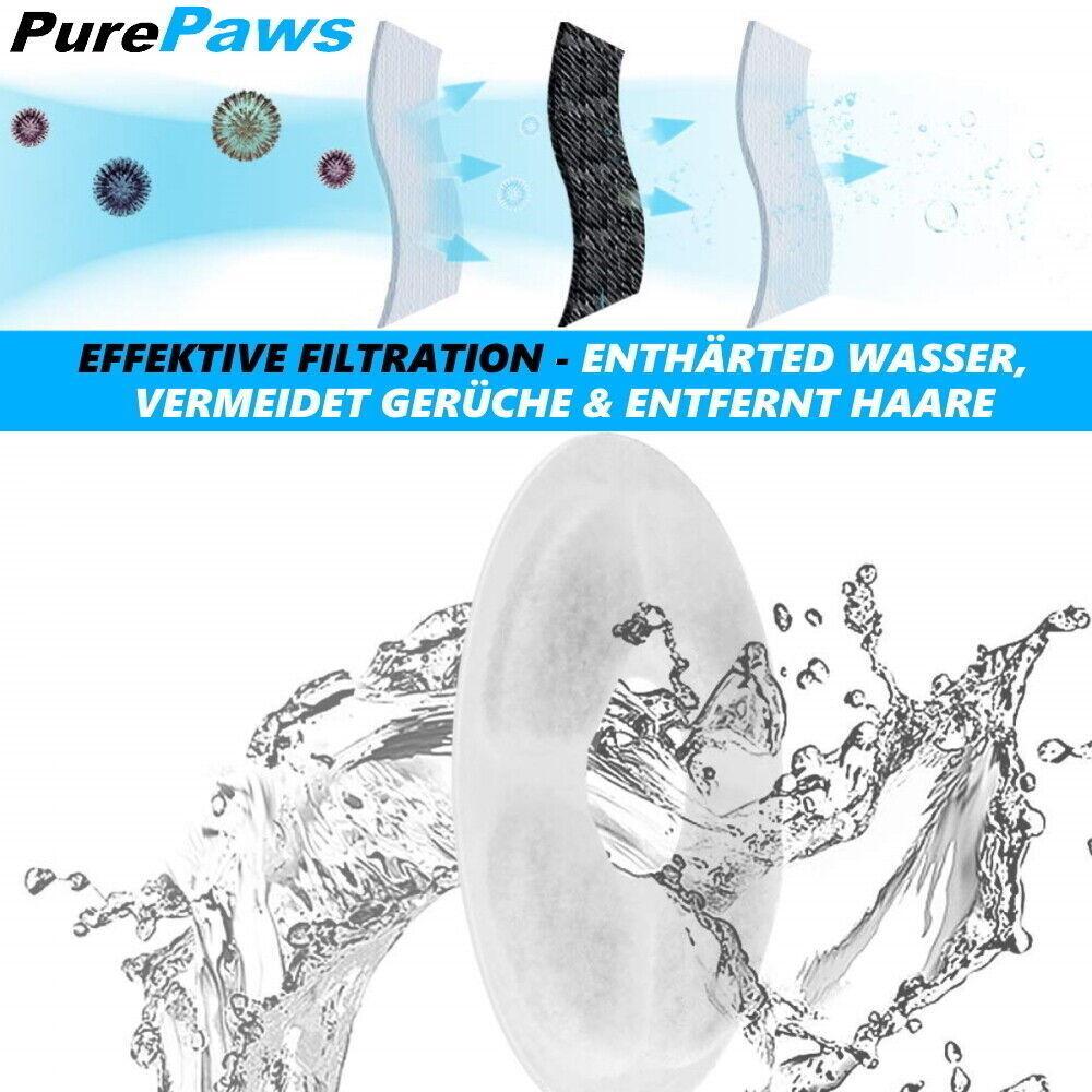 PurePaws Katzenbrunnen Filter Set Trinkbrunnen Wasserspender Ersatzfilter 6Stk