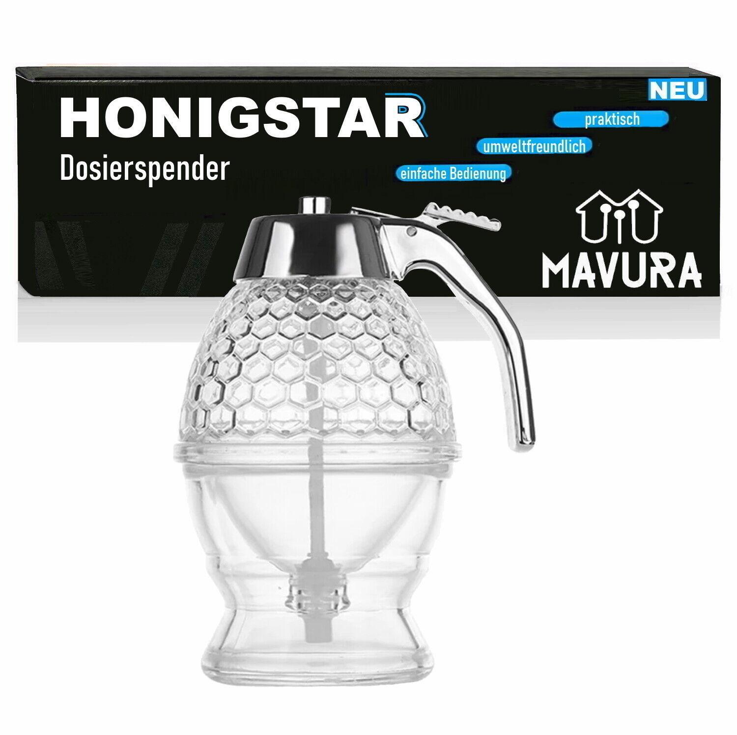 HONIGSTAR Honig Spender Honigtopf Dosierer Honigbirne Sirup Dosierspender