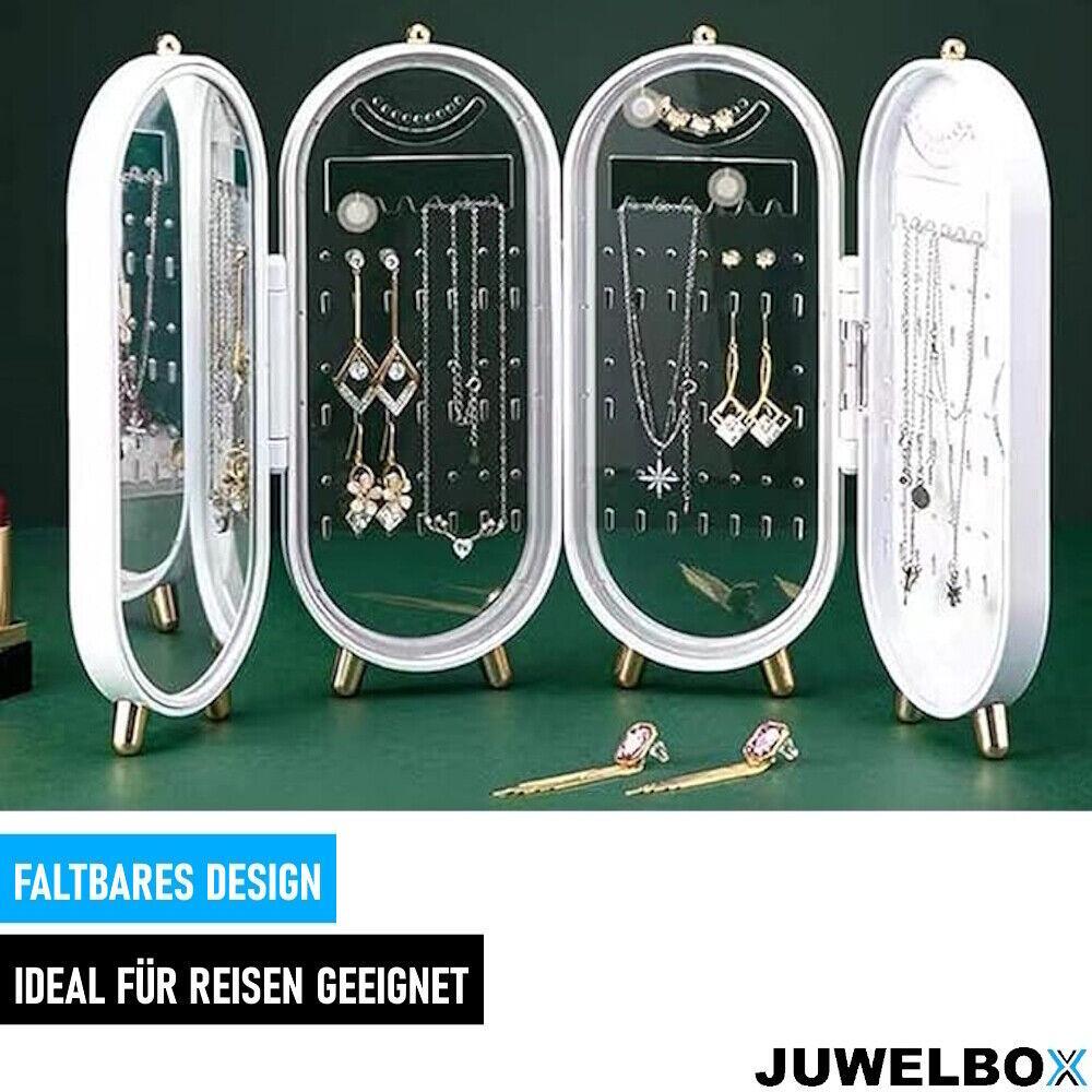 JUWELBOX Schmuckständer Schmuckkasten faltbar Organizer Ohrringe Ringe Ketten