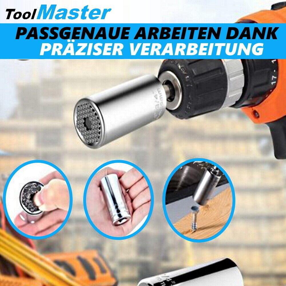 ToolMaster Universal Multifunktions Nuss Multi Tool Steckschlüssel 7-19mm & Adpt