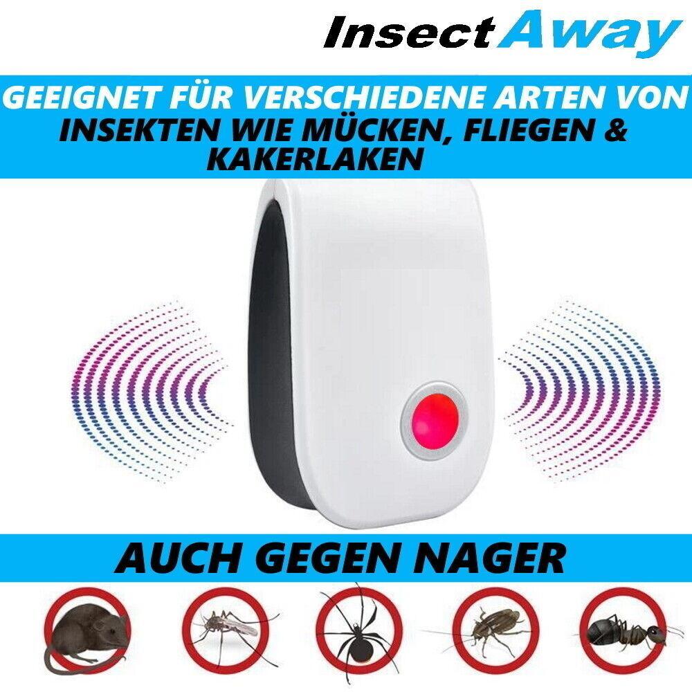 InsectAway Ultraschall Anti Mäuse Spinnen Mücken Stecker Insektenvertreiber [2x]