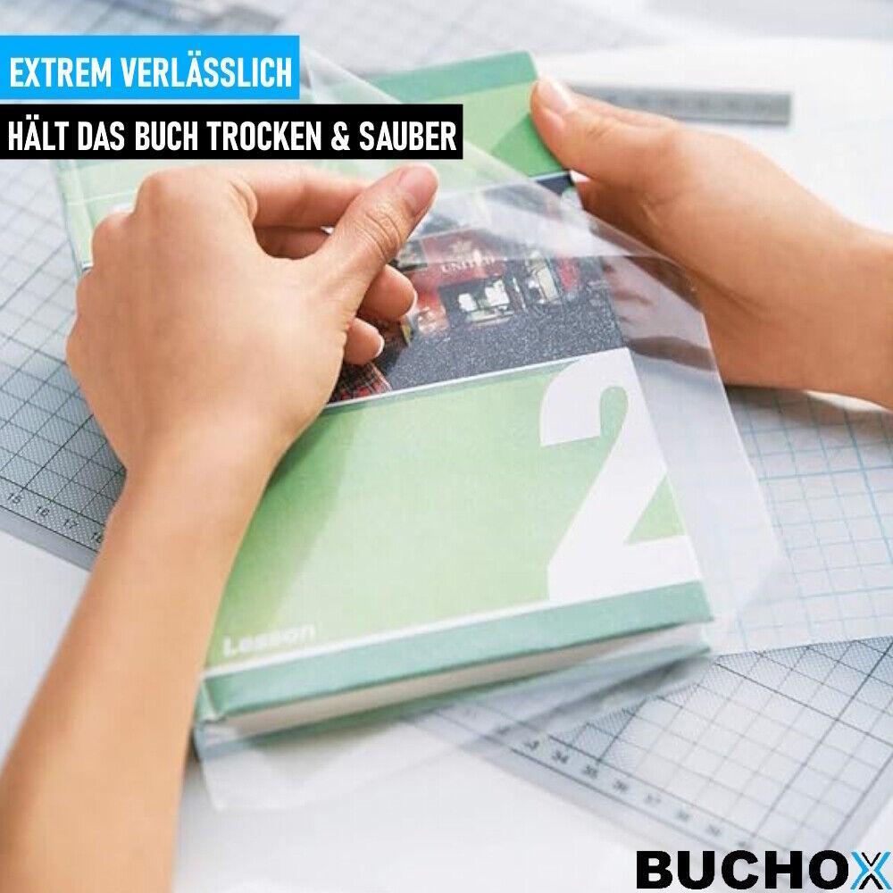BUCHOX Buchschutzfolie Buchfolie Bucheinschlagfolie selbstklebend transparent