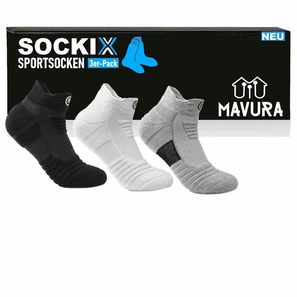 SOCKIX Sportsocken Jogging Fußball Sport Laufen Antirutsch Grip 39-45 -3paar Set