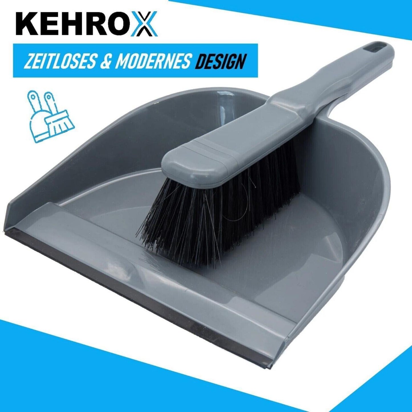 KEHROX Kehrgarnitur Kehrschaufel Handfeger Handbesen Kehrset Handkehrset 2er Set