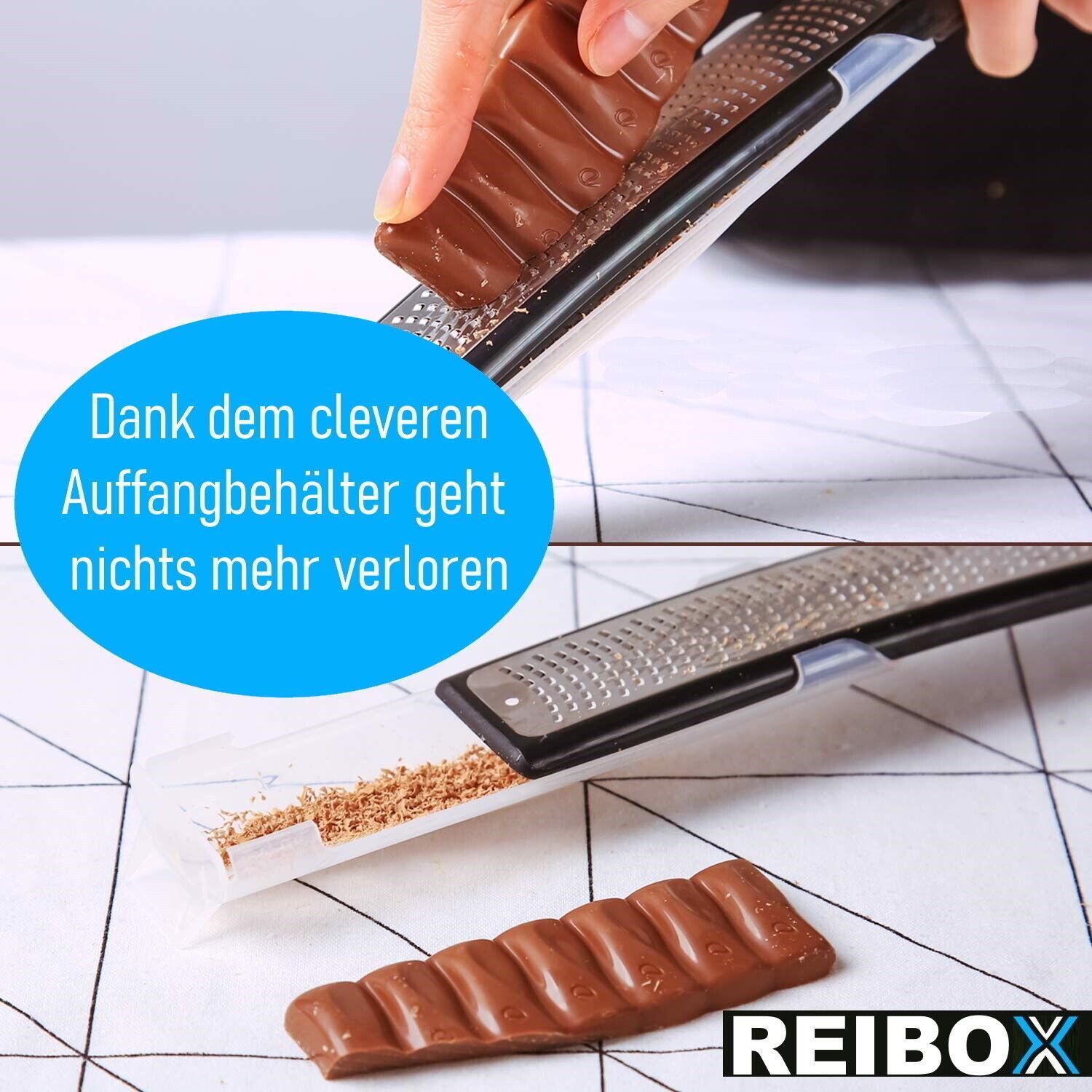 REIBOX Käse Reibe Zester Parmesan Hobel Schokoladen Zitronen Muskatnuss Raspel
