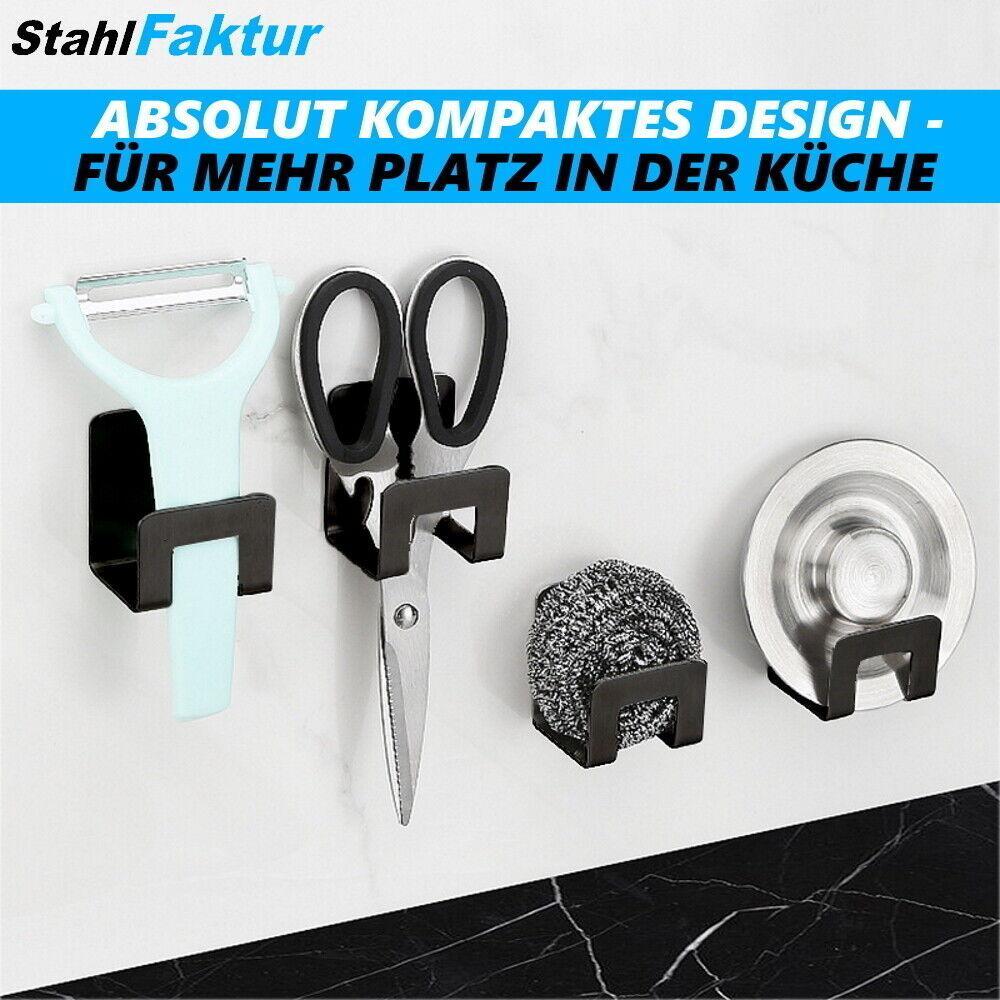 StahlFaktur Edelstahl Schwammhalter Küche Wandhaken Organizer selbstklebend