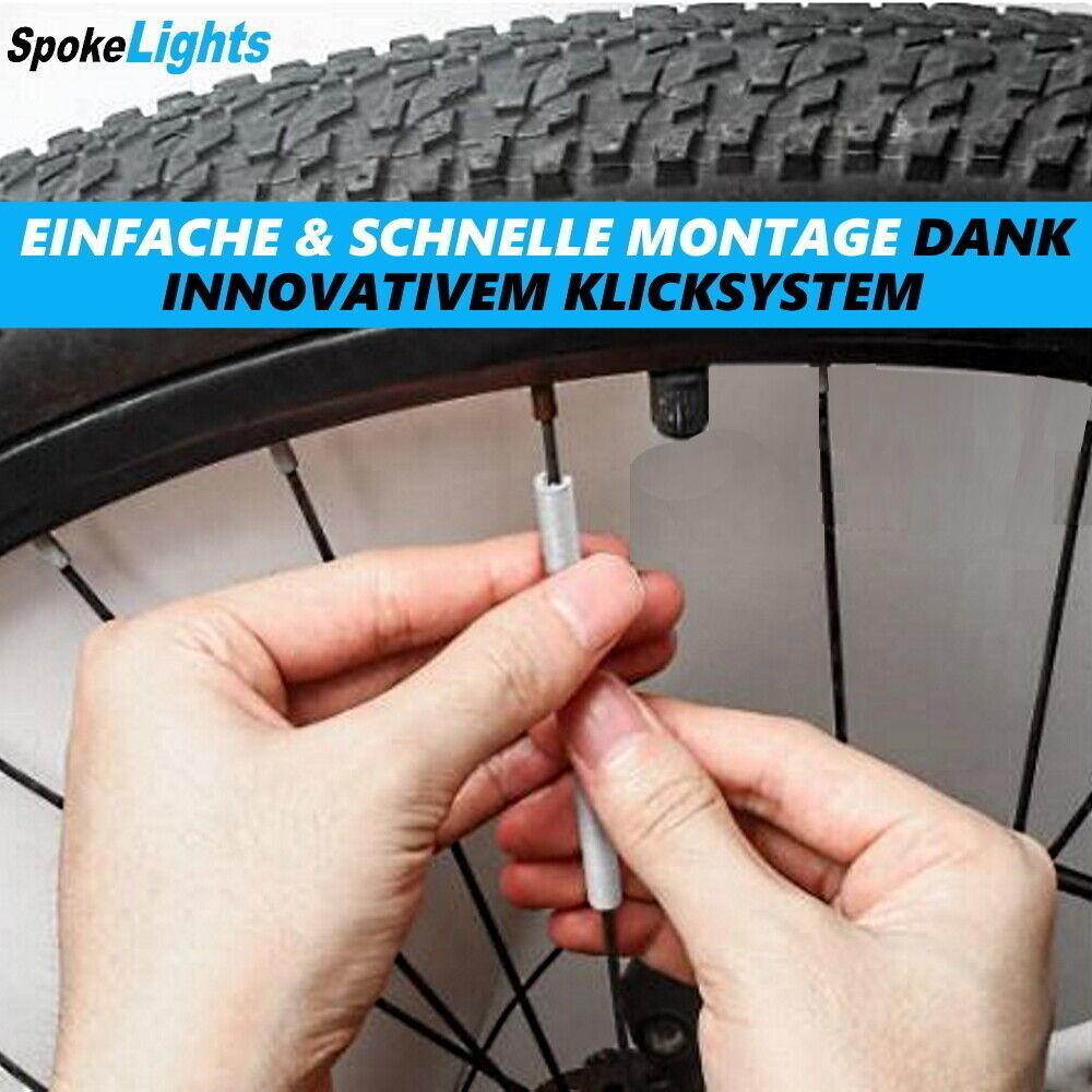 SpokeLights Fahrrad Speichen Reflektoren Strahler Licht Katzenauge Stäbe 36Set