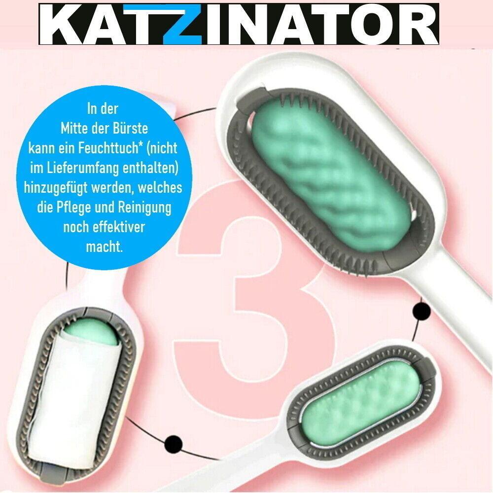 KATZINATOR Katzenbürste Fellbürste Haustierbürste Katze Hund kurzhaar & langhaar