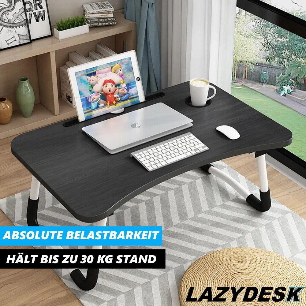 LAZYDESK Klappbarer Laptoptisch Betttisch Notebook Betttablett Frühstückstablett