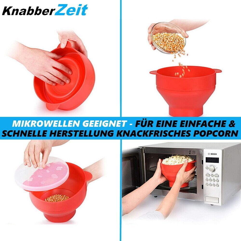 KNABBERZEIT Popcornmaker Popcornmaschine Popcorn Maker Silikon für Mikrowelle