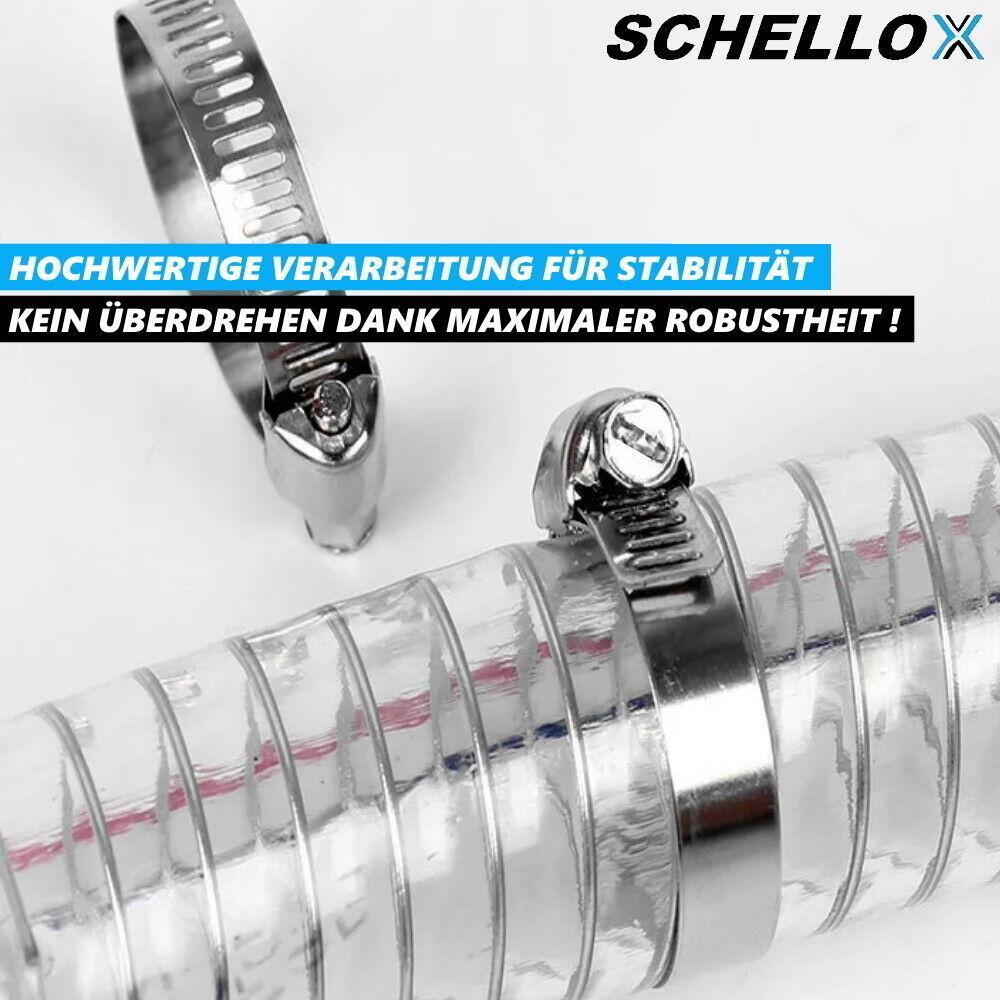 SCHELLOX Schlauchschellen Set Rohrschellen Edelstahl Schlauchklemmen [20x]