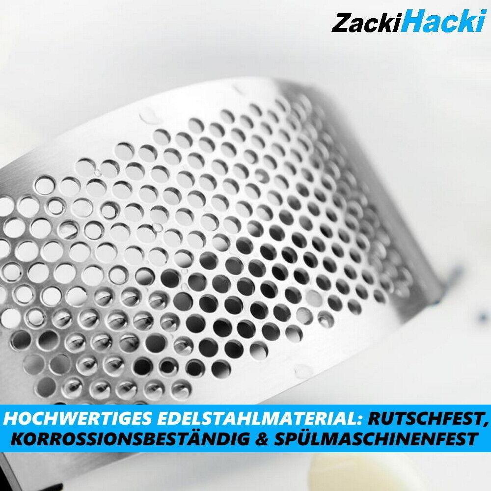ZackiHacki Knoblauchpresse Edelstahl Knoblauchschneider Ingwer Knoblauch Crusher