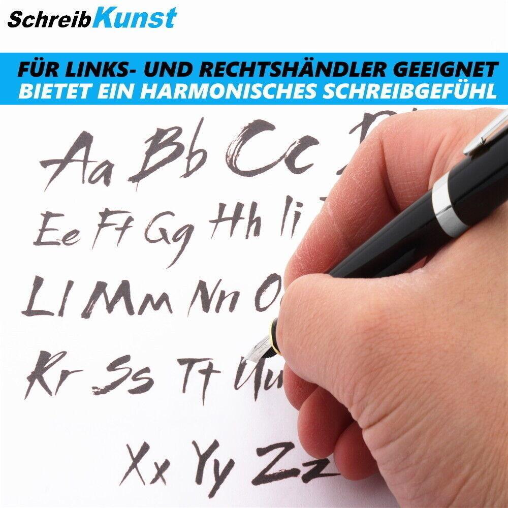 SCHREIBKUNST Edler Füllfederhalter Füller Füllhalter Luxus mit silbernder Feder