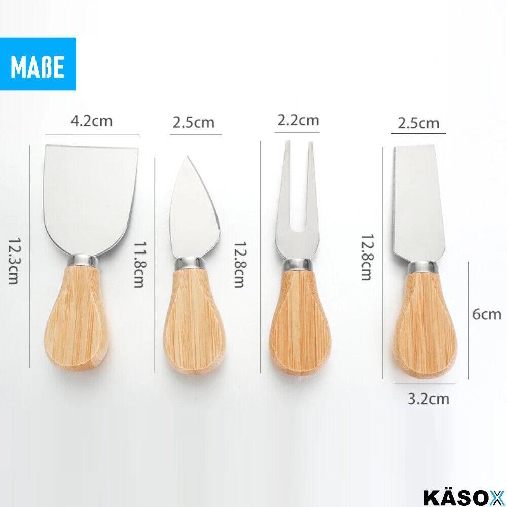 KÄSOX Käsemesser Set mit Holzgriff Hobel Gabel Schaufel Weichkäsemesser Hartkäse