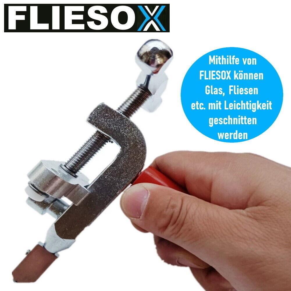 FLIESOX 2in1 Fliesenschneider Glasschneider Profi Handfliesenschneider Keramik