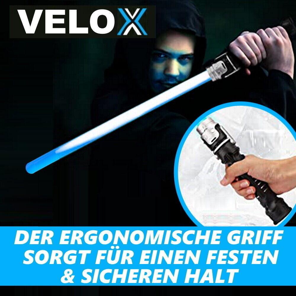 VELOX Lichtschwert Laserschwert Kinder Lightsaber wechselbare Farben Sound 2er