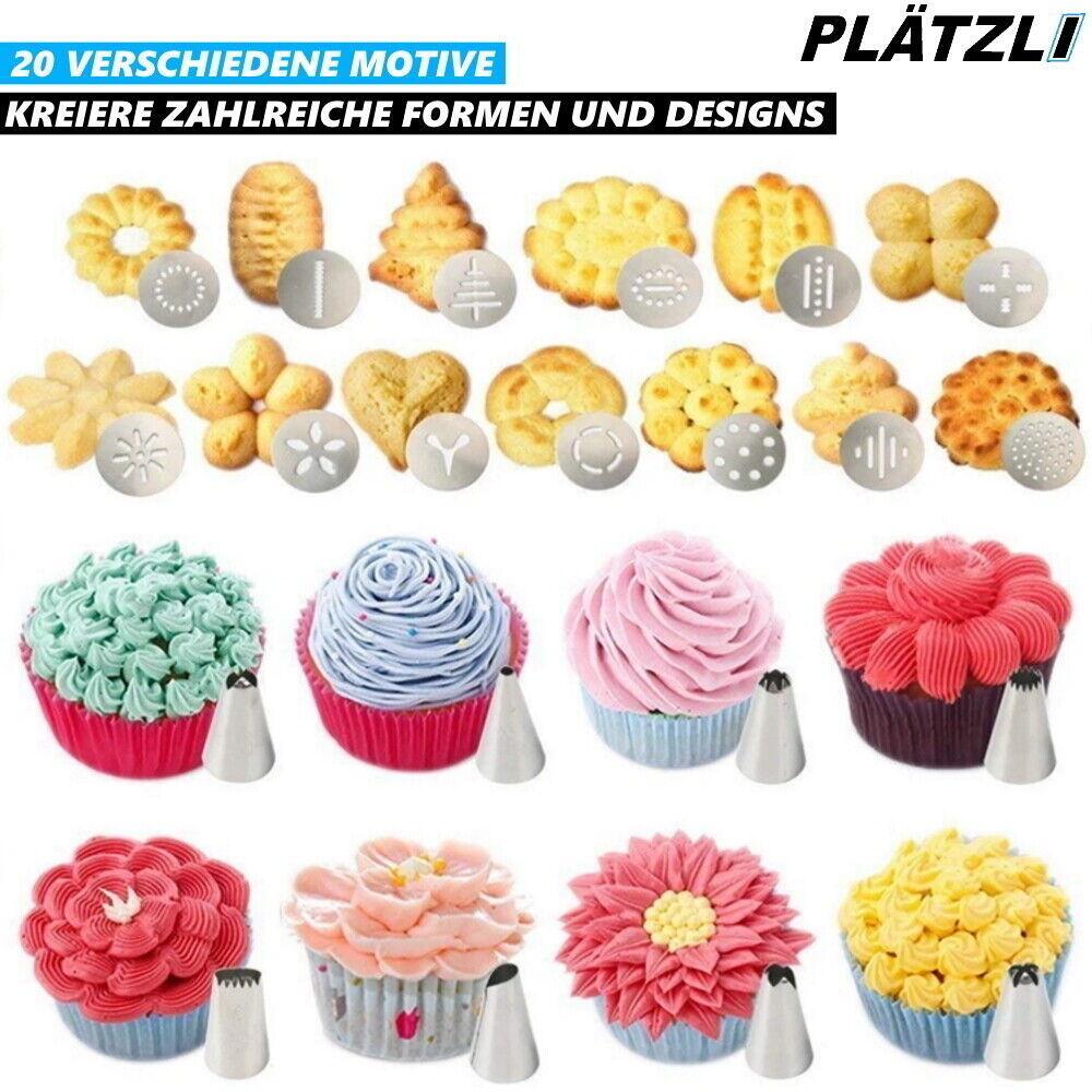 PLÄTZLI Gebäckpresse Kekspresse Gebäck Spritze Plätzchen Teig Backen Weihnachten