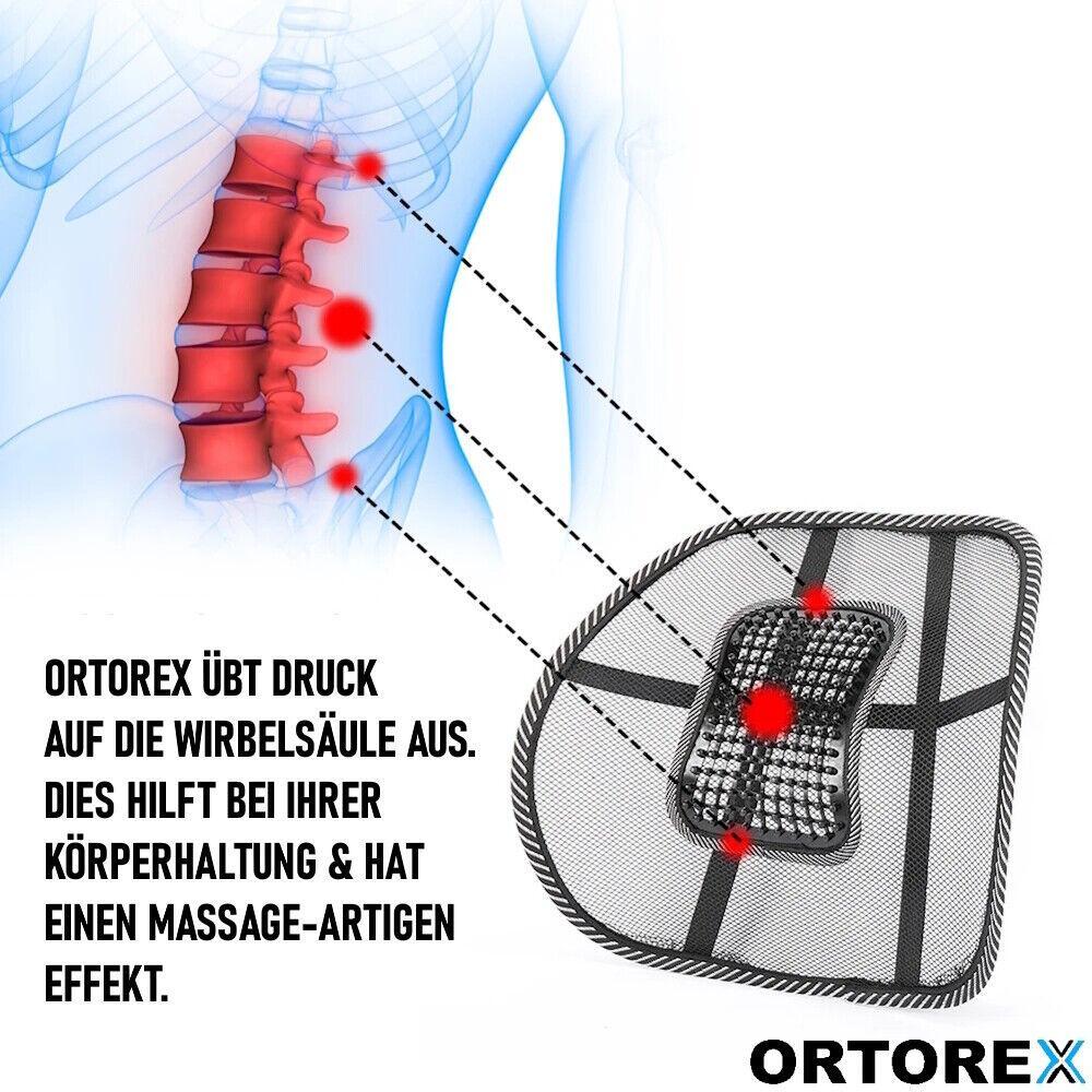 ORTOREX Ergonomische Lordosenstütze Auto Lendenwirbelstütze Büro Rückenstütze