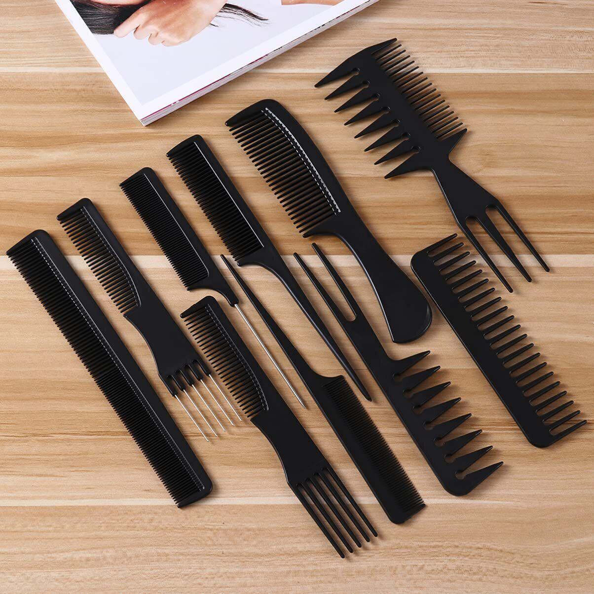MAVURA Carbon Kamm Haarkamm Frisierkämme Profi Haar Styling Kämme [10er Set]
