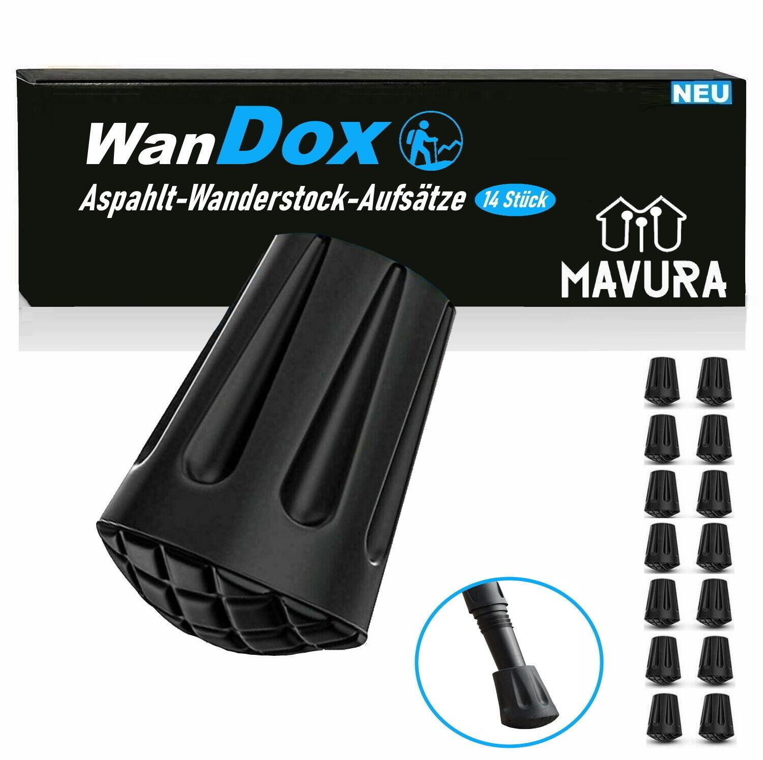 WanDox Wanderstöcke Asphalt Aufsätze [14x] Nordic Walking Gummipuffer Trekking