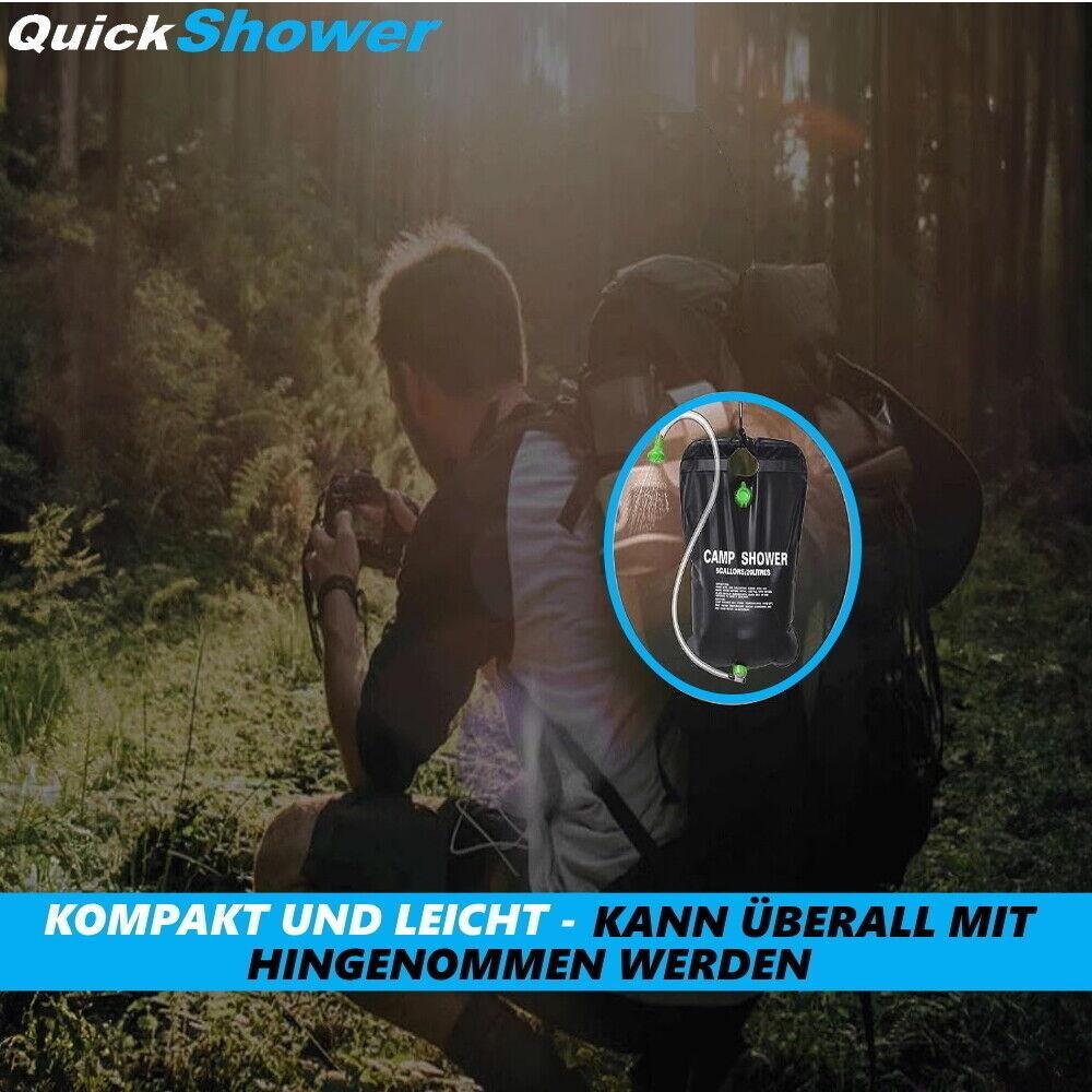 QUICKSHOWER Camping Dusche Solar Garten Reise Festival Outdoor Duschsack 20L