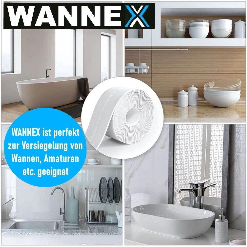 WANNEX Wannendichtband Dichtband Badezimmer Badewanne Dusche selbstklebend 5m