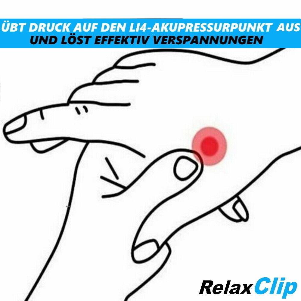 RelaxClip Akupressurclip Spannungsabbau Stressabbau Massage hegumate Clip
