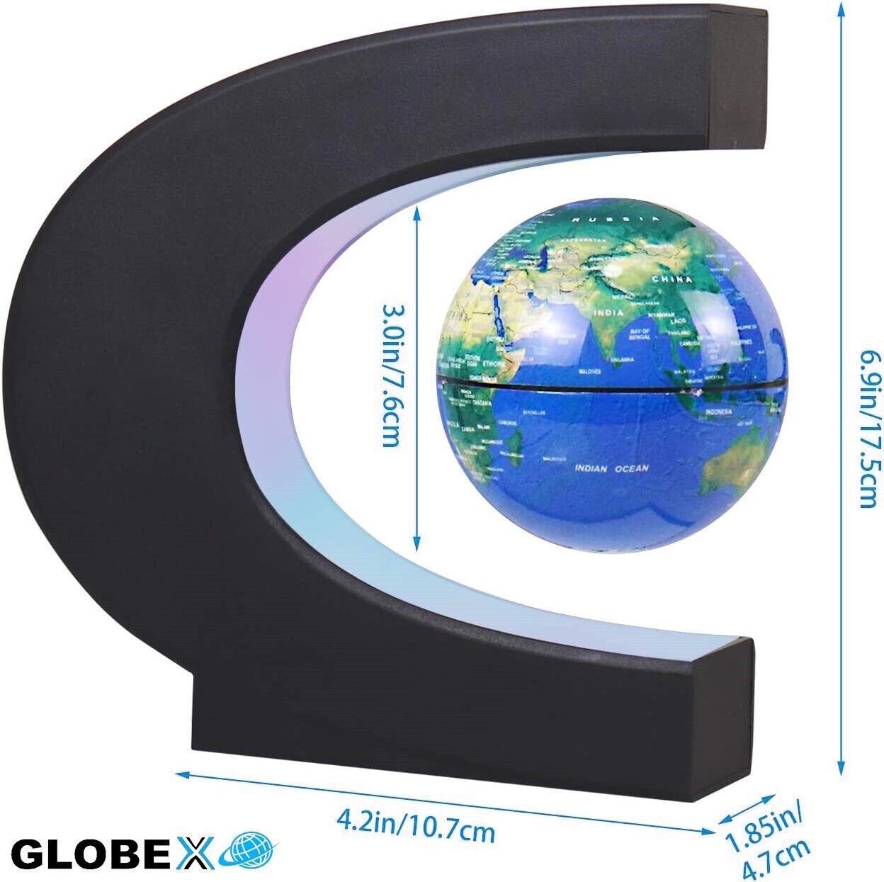 GLOBEX schwebender Globus Magnetische Weltkugel schwebend rotierend m. LED Licht