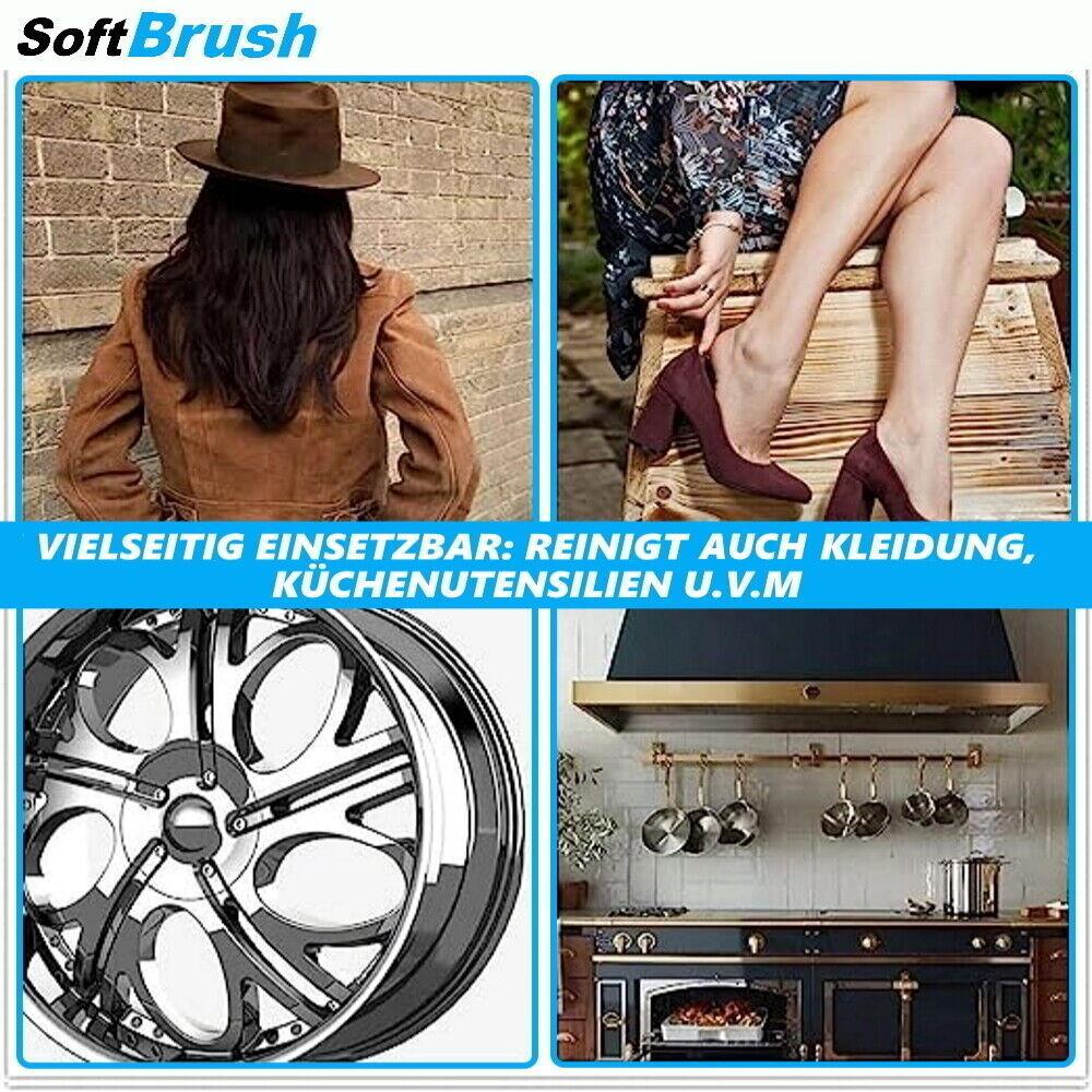 SOFTBRUSH Schuhbürste Glanzbürste Schmutzbürste Raulederbürste für Schuhe, Leder