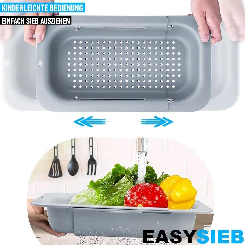 EASYSIEB Spülbeckensieb Abtropfsieb Siebkorb Waschbecken Abflusssieb ausziehbar