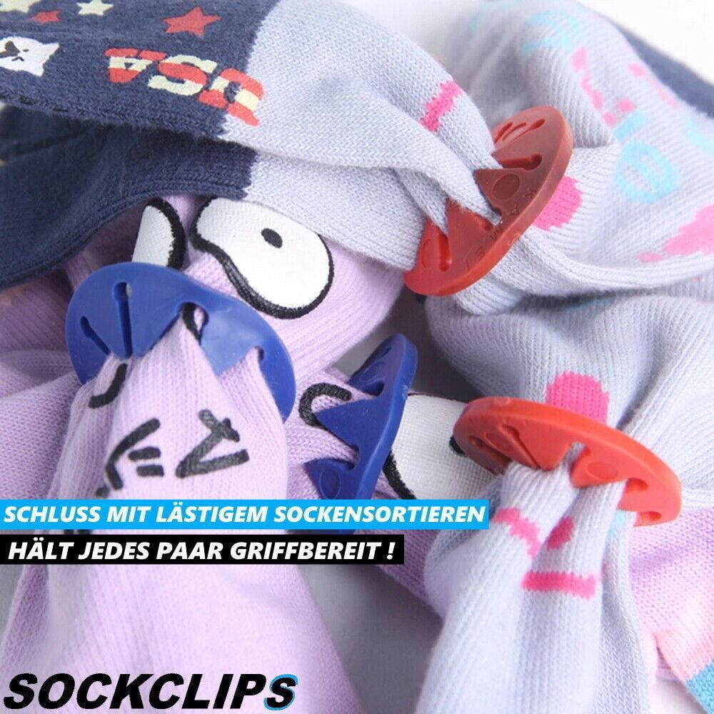 SOCKCLIPS Sockenklammern Sockenhalter Sockenclips Sockensortierer bunt [20Stk]