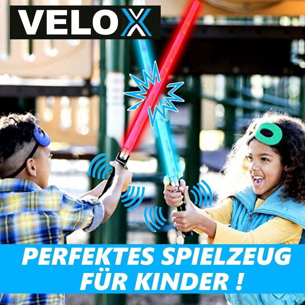 VELOX Lichtschwert Laserschwert Kinder Lightsaber wechselbare Farben Sound 2er