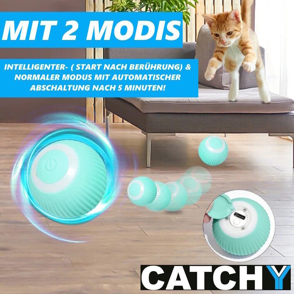 CATCHY Elektrisches Katzenspielzeug Interaktiver automatisch rollender Spielball